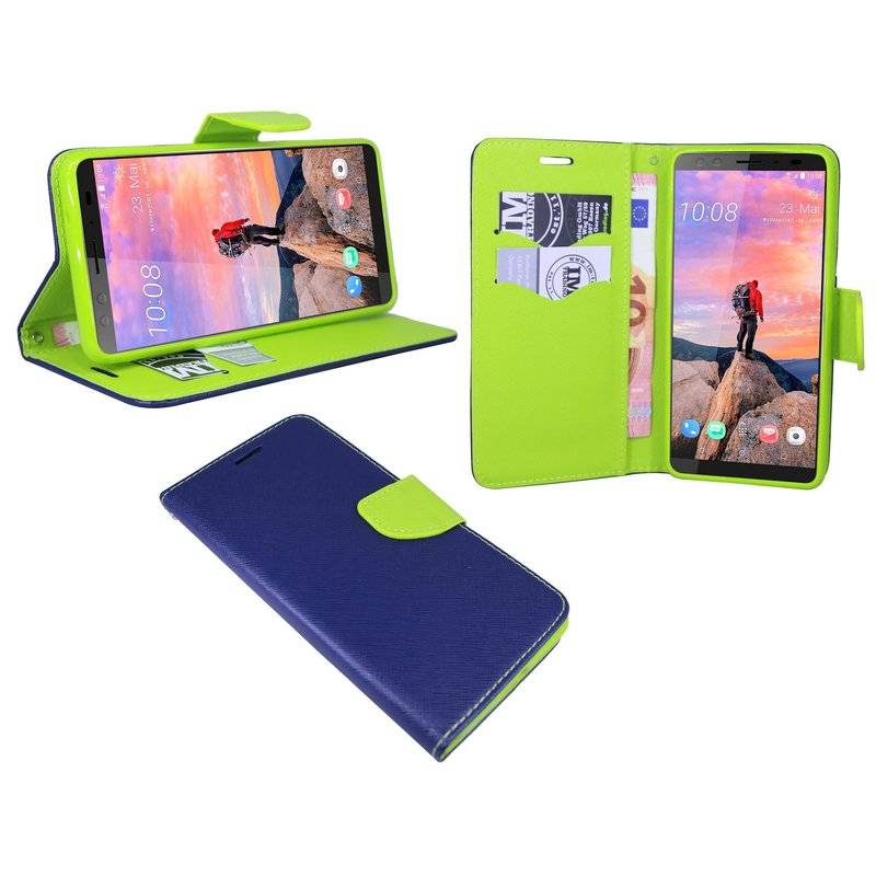 HTC U12 Plus Handyhülle Buch Tasche Smartphone Schutzhülle Blau