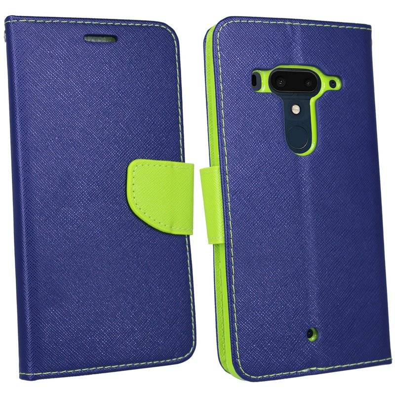 HTC U12 Plus Handyhülle Buch Tasche Smartphone Schutzhülle Blau