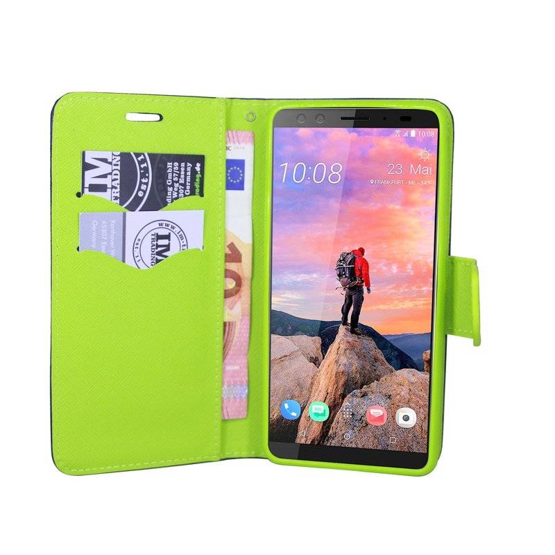 HTC U12 Plus Handyhülle Buch Tasche Smartphone Schutzhülle Blau
