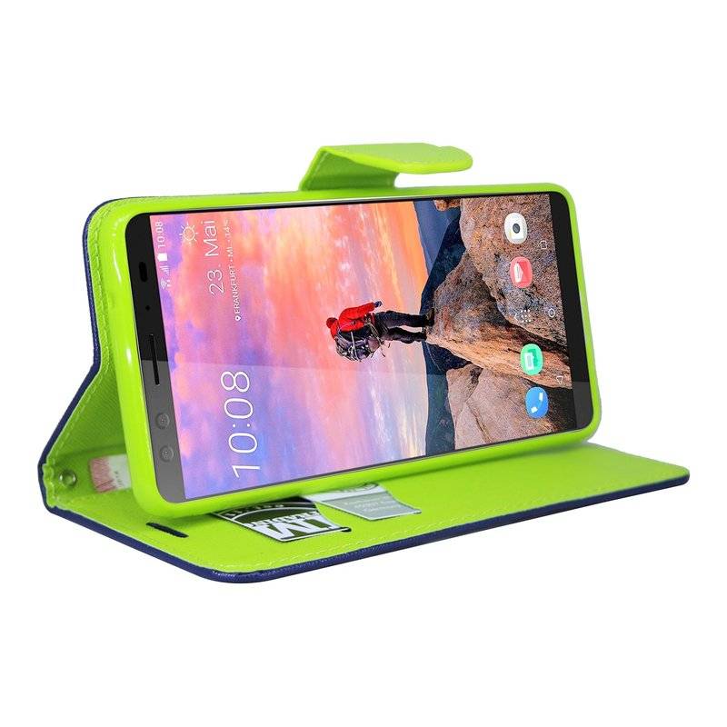 HTC U12 Plus Handyhülle Buch Tasche Smartphone Schutzhülle Blau