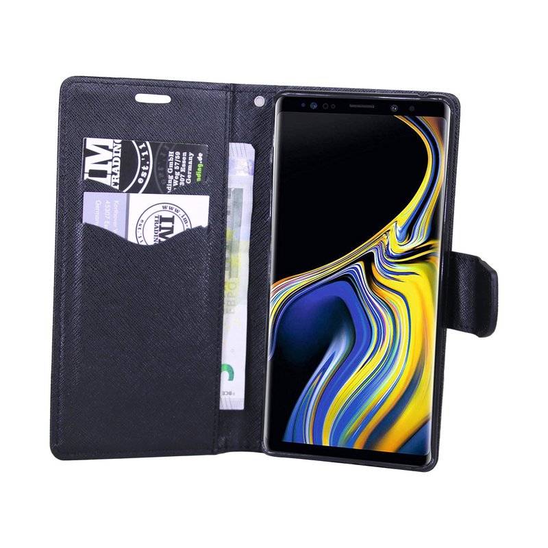 Samsung Galaxy Note 9 Handyhülle Buch Tasche Smartphone Schutzhülle Schwarz