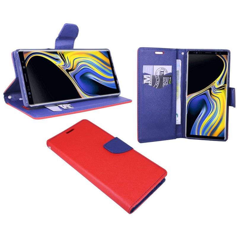 Samsung Galaxy Note 9 Handyhülle Buch Tasche Smartphone Schutzhülle Rot