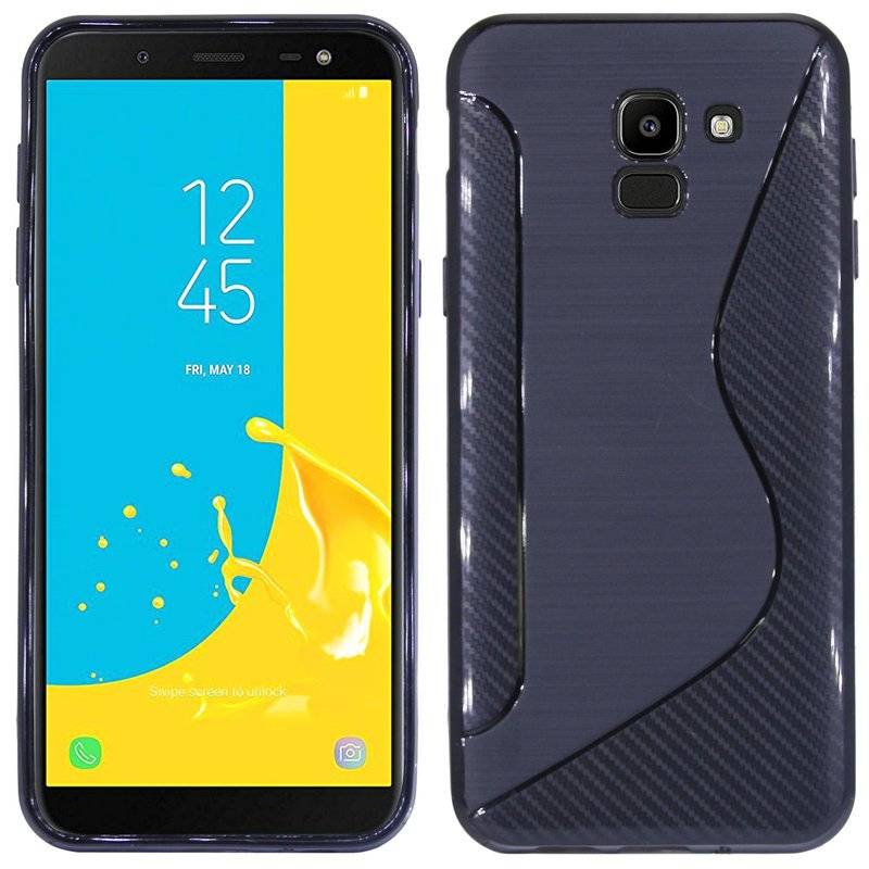 Samsung Galaxy J6 2018 Handy Silikon Schutzhülle Cover Case Schwarz