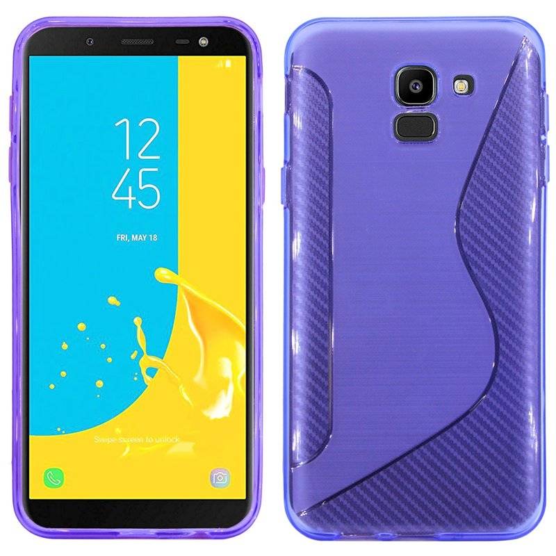 Samsung Galaxy J6 2018 Handy Silikon Schutzhülle Cover Case Lila