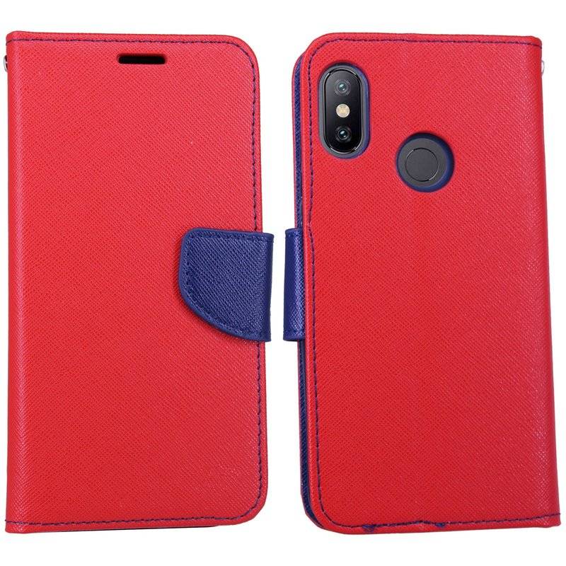 Xiaomi Redmi S2 Handyhülle Buch Tasche Smartphone Schutzhülle Rot