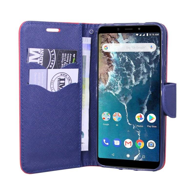 Xiaomi Redmi S2 Handyhülle Buch Tasche Smartphone Schutzhülle Rot