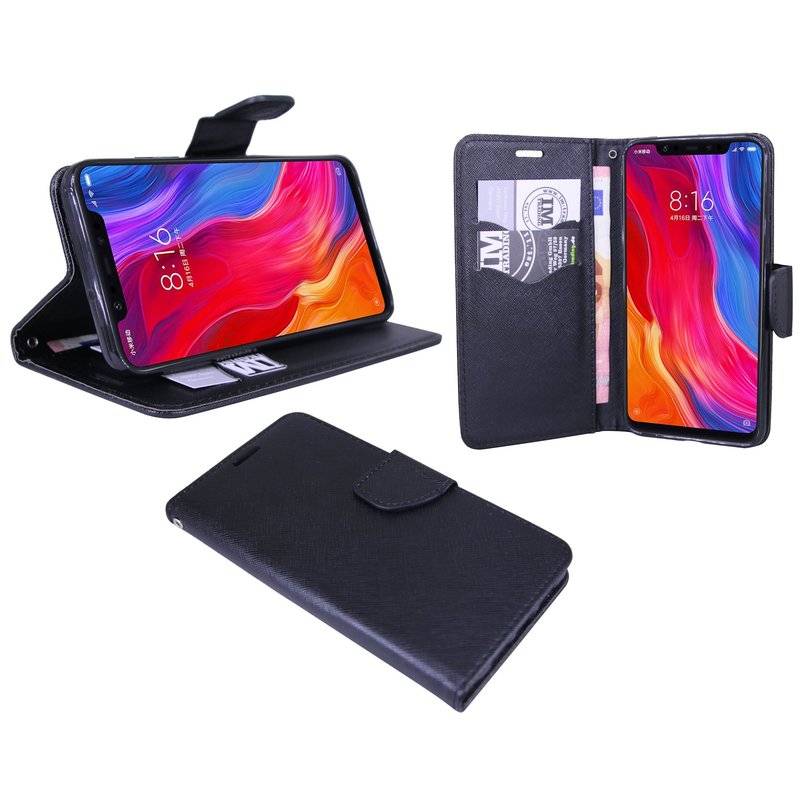 Xiaomi Mi 8 Handyhülle Buch Tasche Smartphone Schutzhülle Schwarz