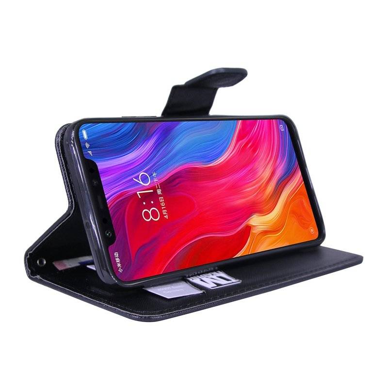 Xiaomi Mi 8 Handyhülle Buch Tasche Smartphone Schutzhülle Schwarz
