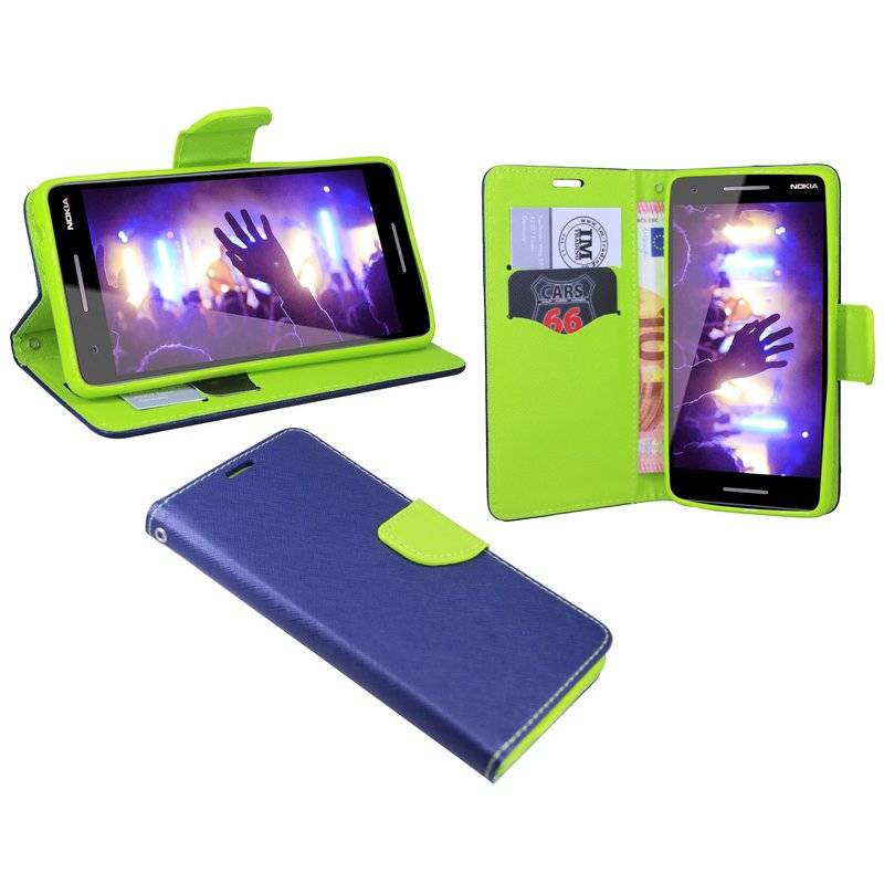 Nokia 2.1 2018 Handyhülle Buch Tasche Schutzhülle Blau
