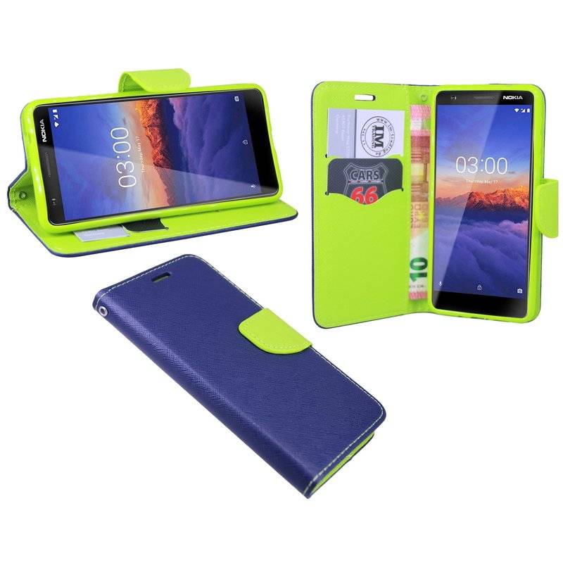 Nokia 3.1 2018 Handyhülle Buch Tasche Schutzhülle Blau