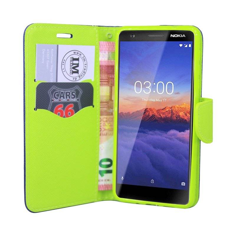 Nokia 3.1 2018 Handyhülle Buch Tasche Schutzhülle Blau