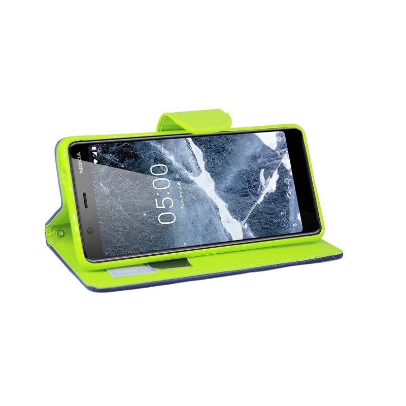 Nokia 5.1 2018 Handyhülle Buch Tasche Smartphone Schutzhülle Blau