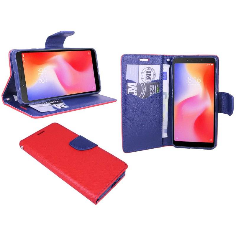 Xiaomi Mi 8 Handyhülle Buch Tasche Smartphone Schutzhülle Rot