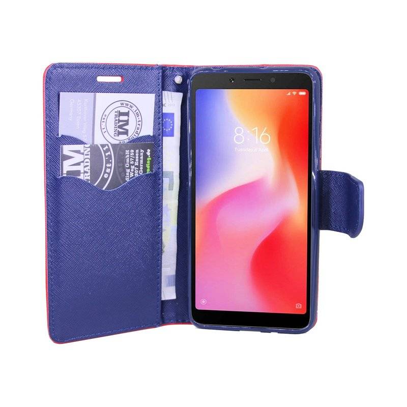 Xiaomi Mi 8 Handyhülle Buch Tasche Smartphone Schutzhülle Rot