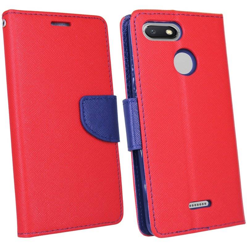 Xiaomi Mi 8 Handyhülle Buch Tasche Smartphone Schutzhülle Rot