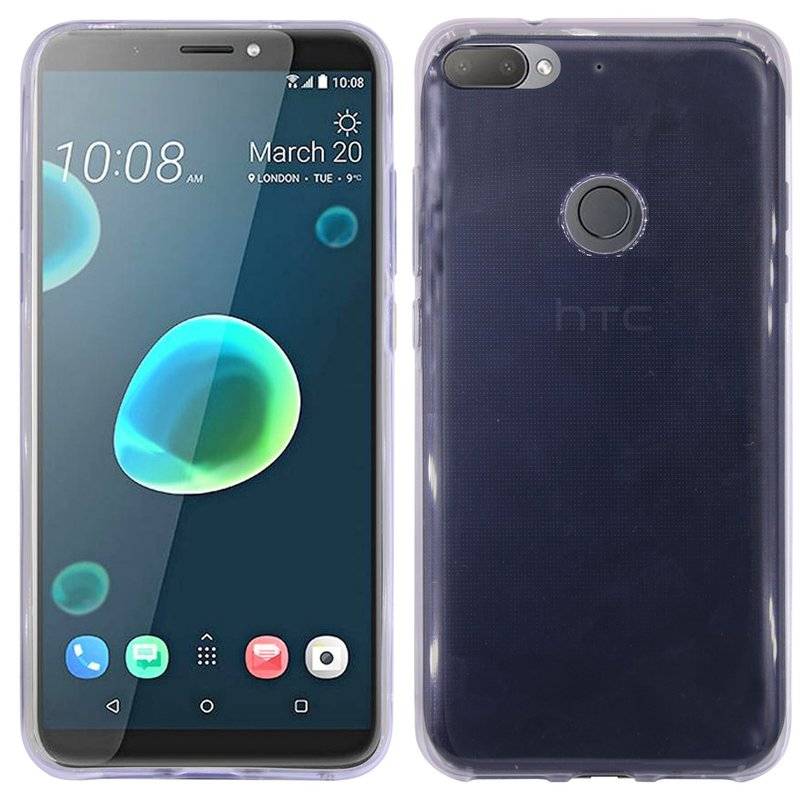 HTC Desire 12+ (Plus) Handy Silikon Schutzhülle Cover Case Grau