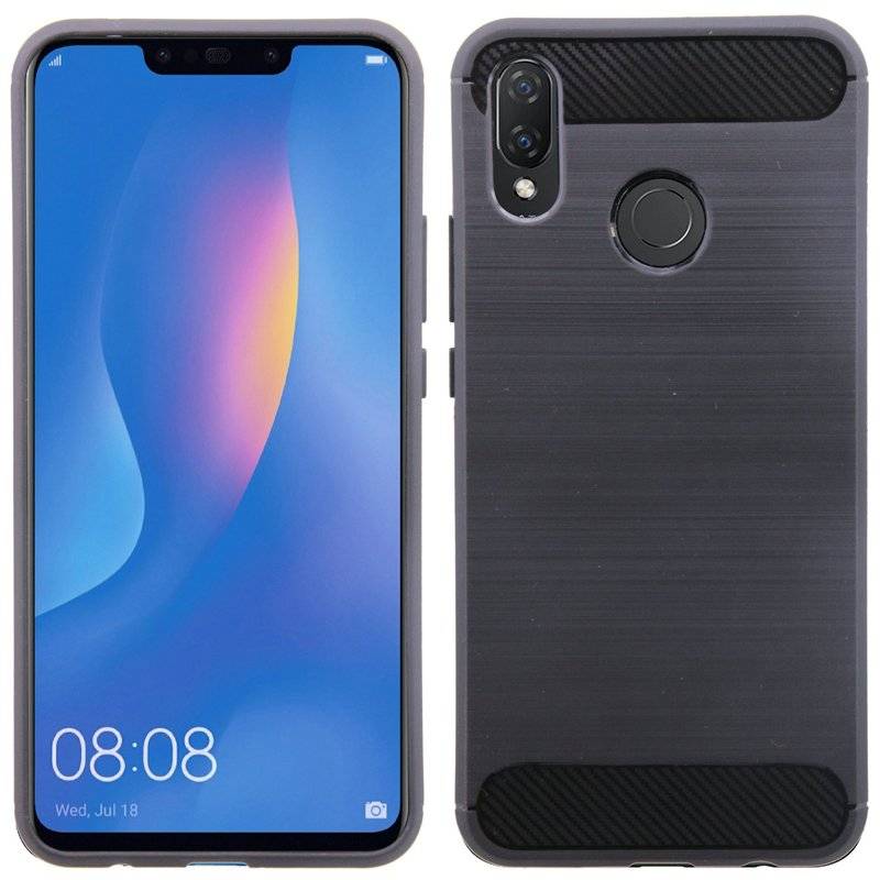Huawei P Smart Plus Handy Silikon Schutzhülle Cover Case Schwarz