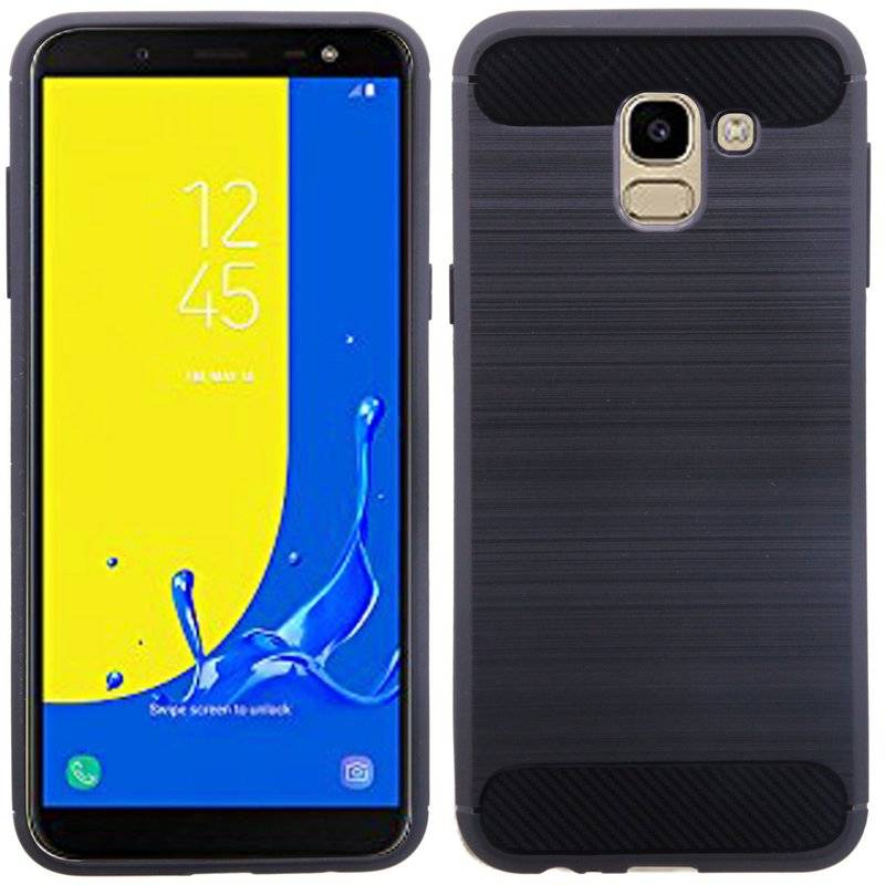 Samsung Galaxy J6 2018 Handy Silikon Schutzhülle Cover Case Schwarz