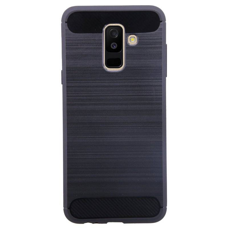 Samsung Galaxy A6 Plus Handy Silikon Schutzhülle Cover Case Schwarz
