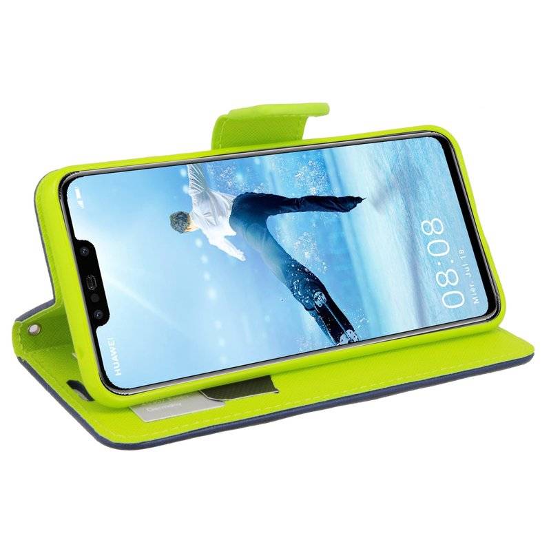 Huawei P Smart Plus Handyhülle Tasche Flip Case Smartphone Schutzhülle Blau