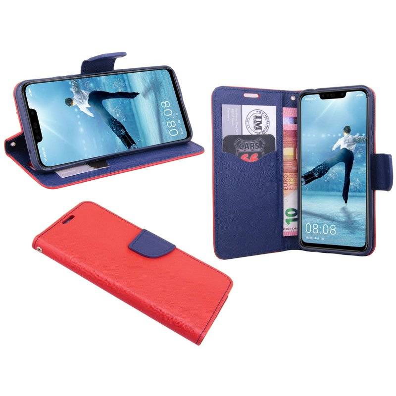 Huawei P Smart Plus Handyhülle Tasche Flip Case Smartphone Schutzhülle Rot