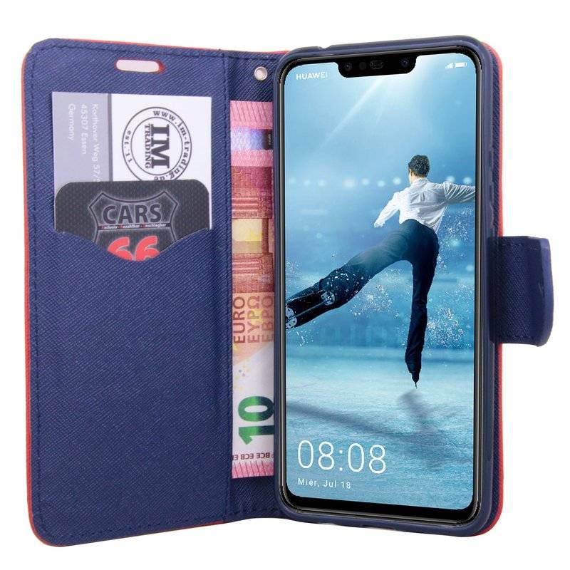 Huawei P Smart Plus Handyhülle Tasche Flip Case Smartphone Schutzhülle Rot