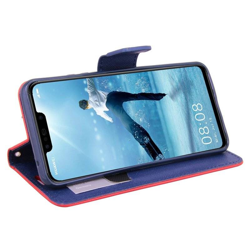 Huawei P Smart Plus Handyhülle Tasche Flip Case Smartphone Schutzhülle Rot
