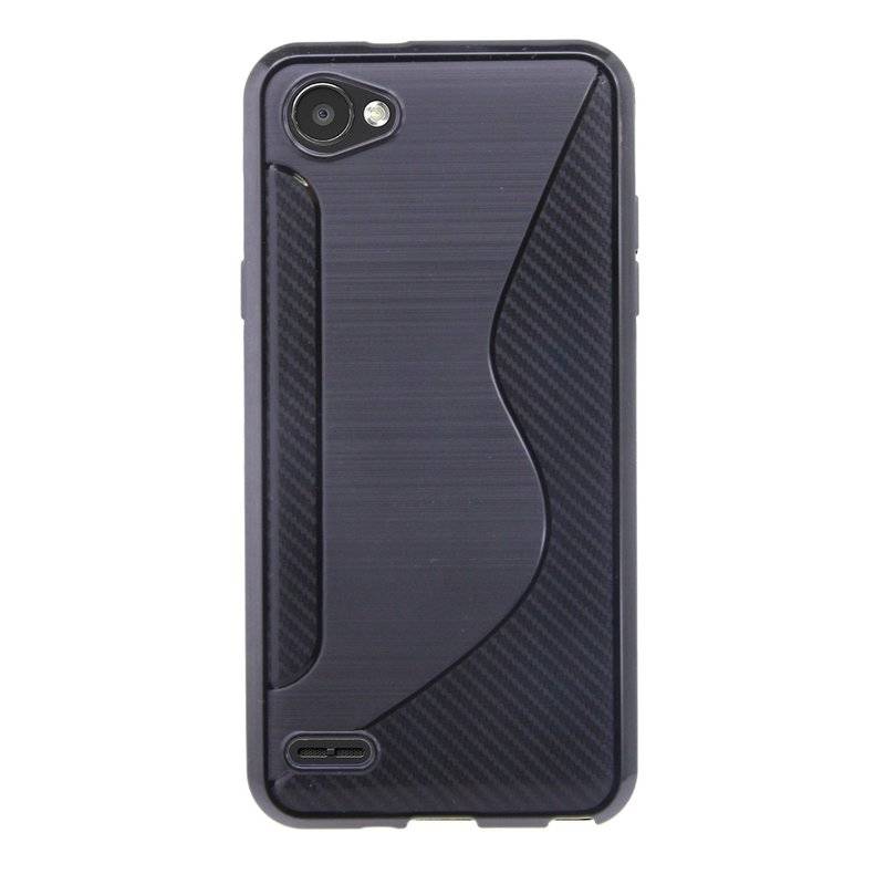LG Q6 Handy Silikon Schutzhülle Cover Case Schwarz