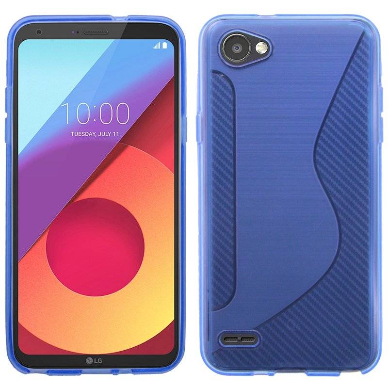 LG Q6 Handy Silikon Schutzhülle Cover Case Blau