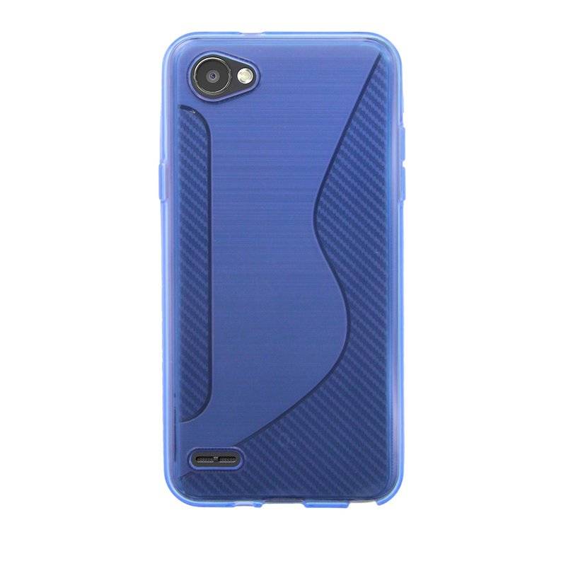 LG Q6 Handy Silikon Schutzhülle Cover Case Blau