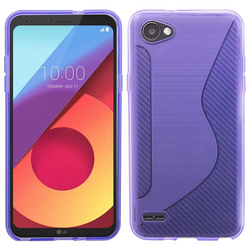 LG Q6 Handy Silikon Schutzhülle Cover Case Lila