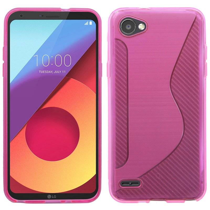 LG Q6 Handy Silikon Schutzhülle Cover Case Pink