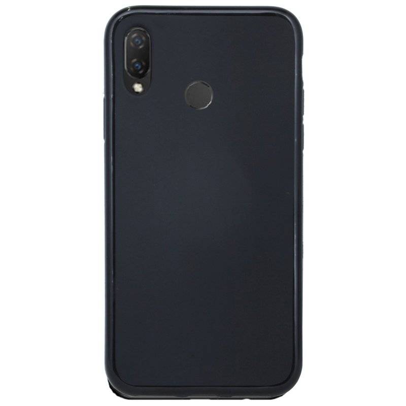 Huawei P Smart+ Plus Schwarz Silikon Hülle Cover Case Bumper