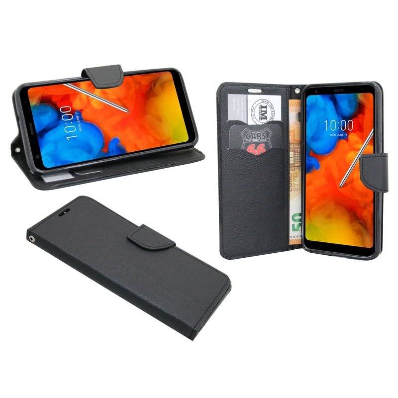LG Q Stylus Tasche Flip Case Buchtasche Schutzhülle Schwarz