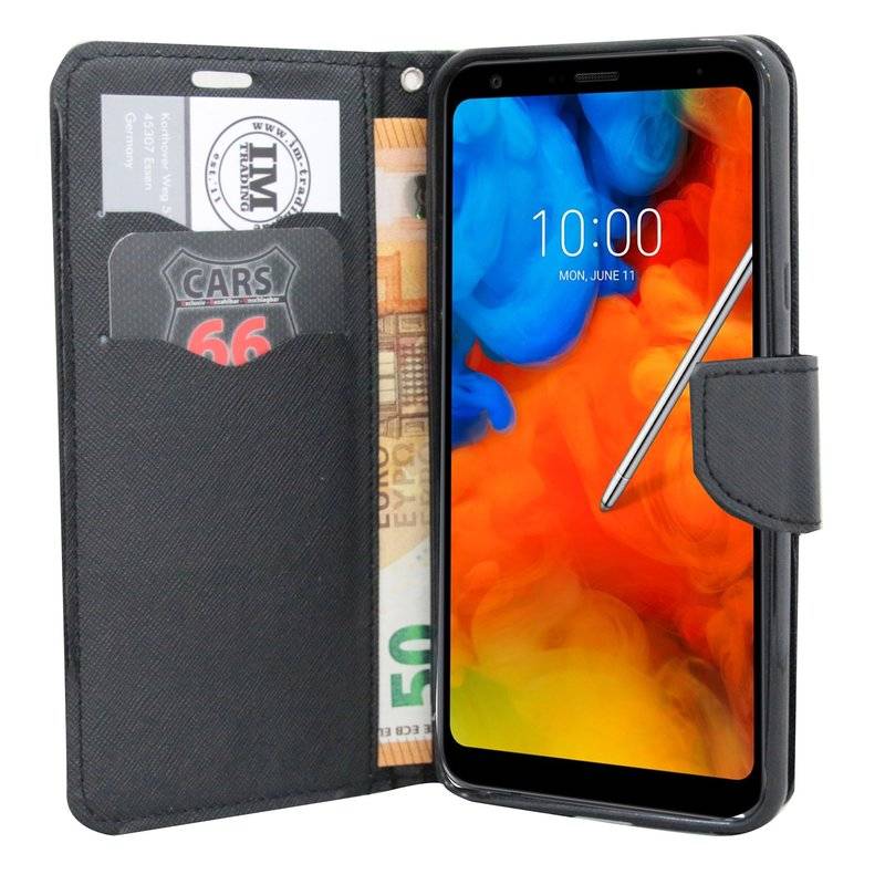 LG Q Stylus Tasche Flip Case Buchtasche Schutzhülle Schwarz