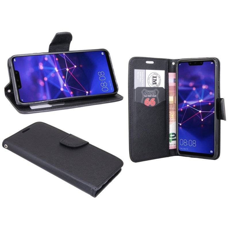 Huawei Mate 20 Lite Tasche Flip Case Buchtasche Schutzhülle Schwarz