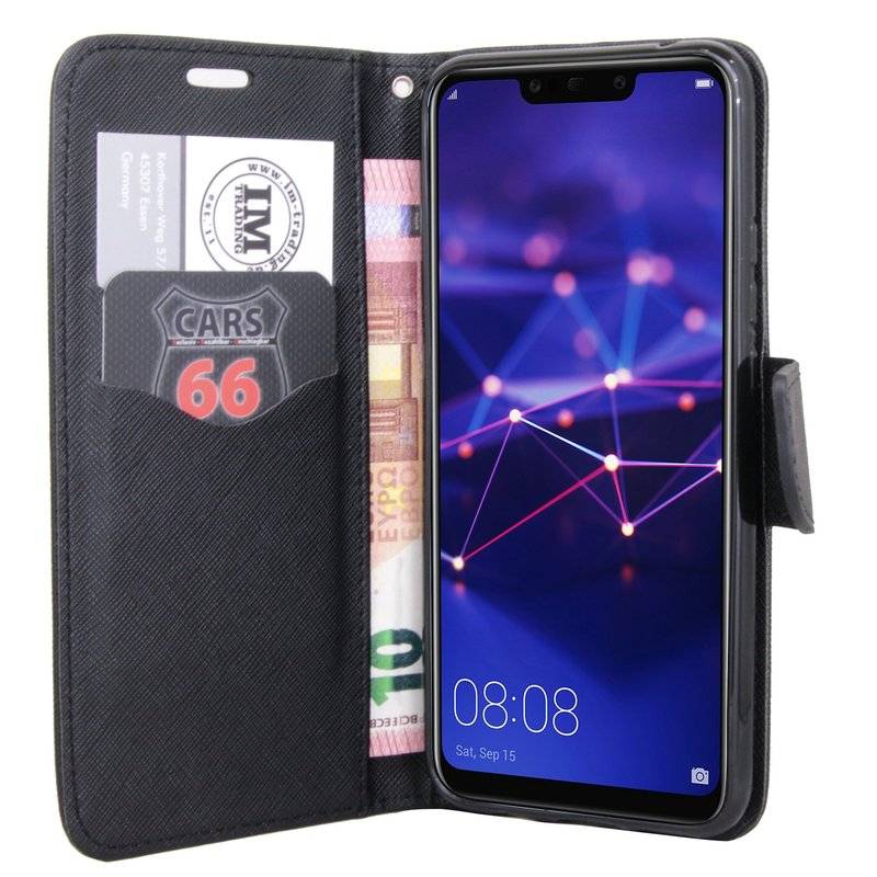 Huawei Mate 20 Lite Tasche Flip Case Buchtasche Schutzhülle Schwarz
