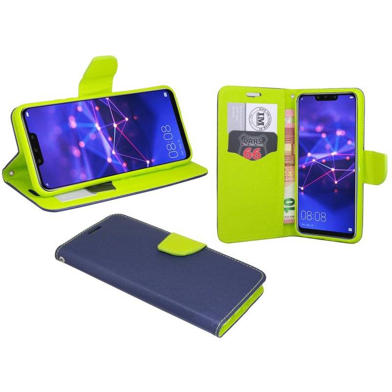 Huawei Mate 20 Lite Tasche Flip Case Buchtasche Schutzhülle Blau Grün