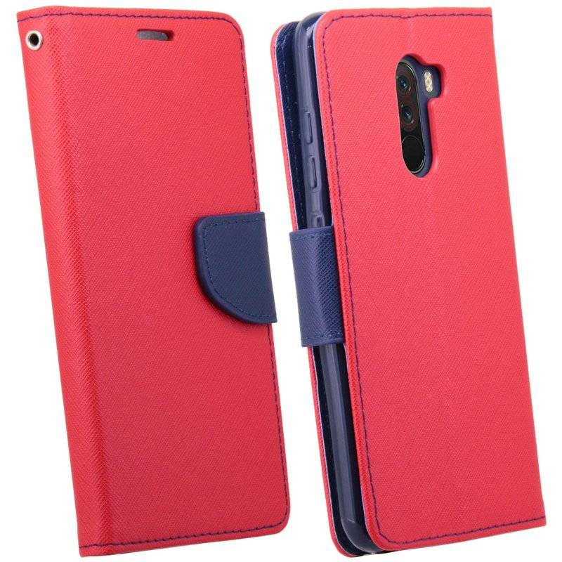 Xiaomi PocoPhone F1 Tasche Flip Case Echt Leder Schutzhülle Rot