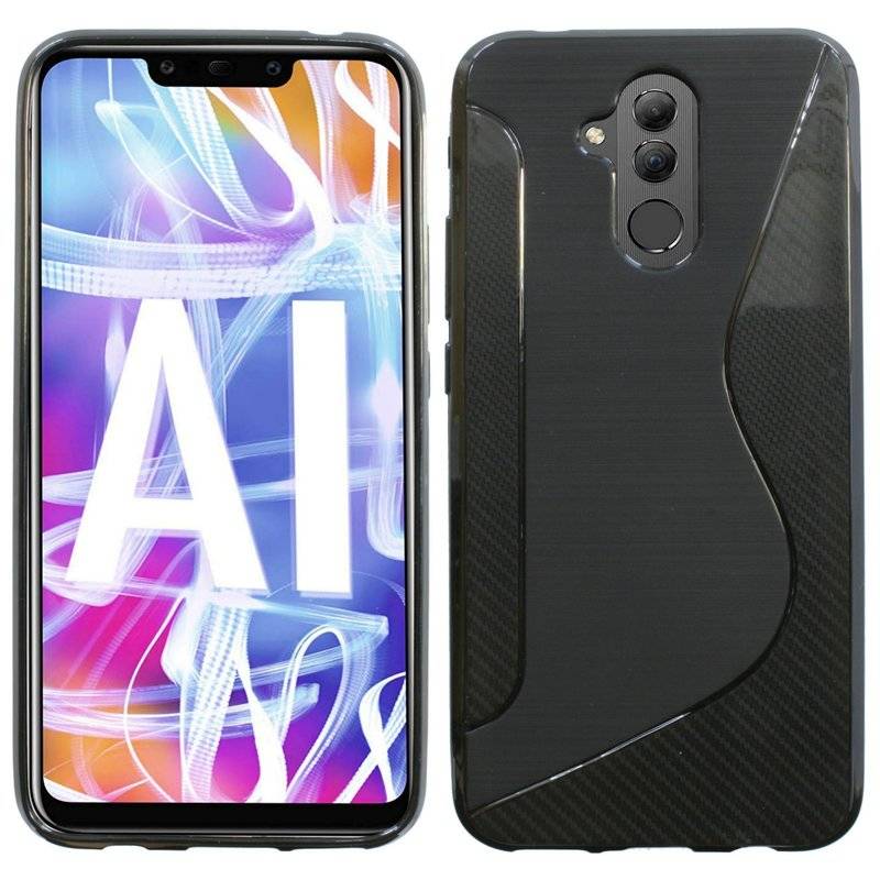 Huawei Mate 20 Lite Silikon Hülle S-Line Cover Case Bumper Schwarz