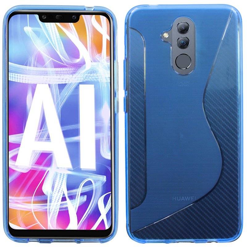 Huawei Mate 20 Lite Silikon Hülle S-Line Cover Case Bumper Blau