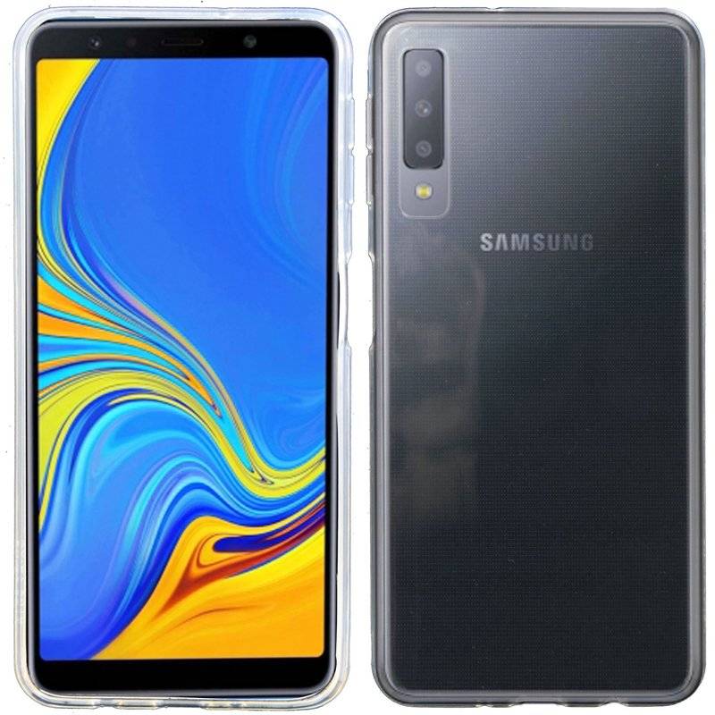 Samsung Galaxy A7 2018 Silikon Hülle Schutz Cover Case Transparent