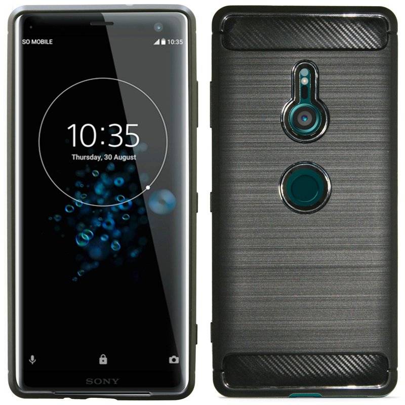 Sony Xperia XZ3 Silikon Hülle Schwarz Cover Case Bumper