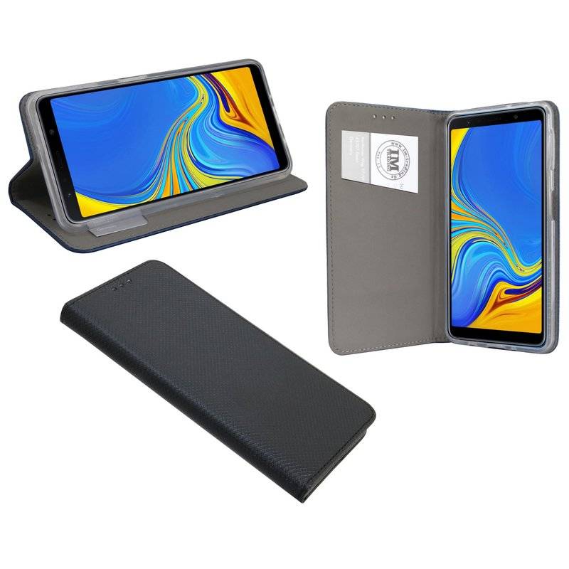 Samsung Galaxy A7 2018 Tasche Flip Case Handy Schutzhülle Schwarz