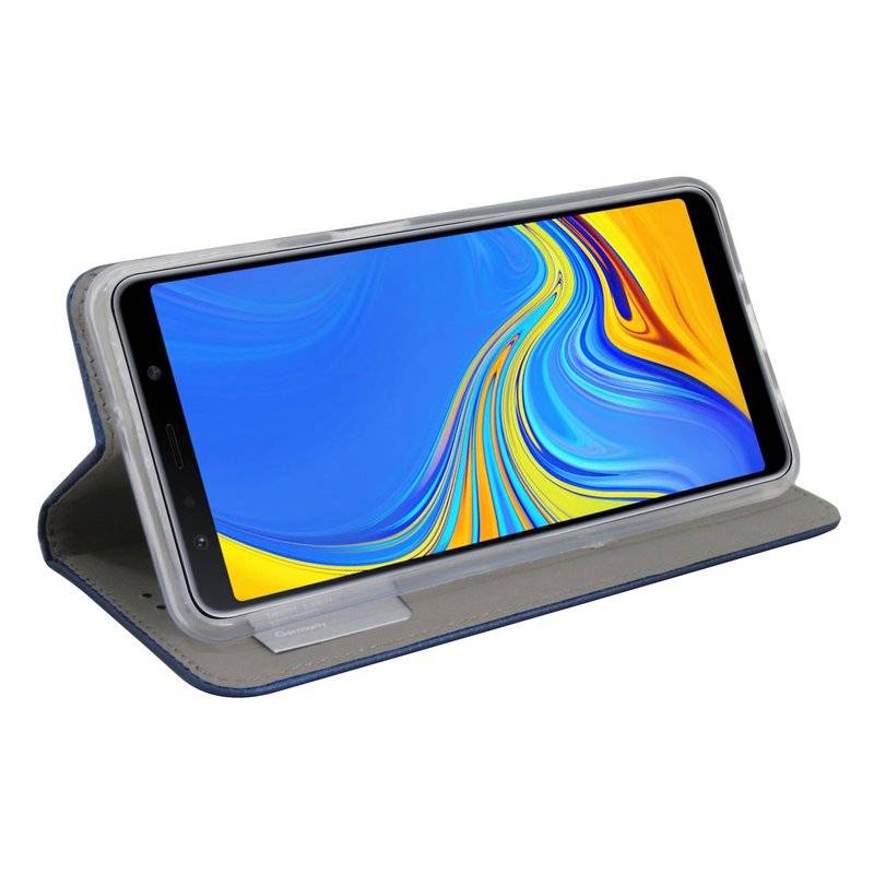 Samsung Galaxy A7 2018 Tasche Flip Case Handy Schutzhülle Blau
