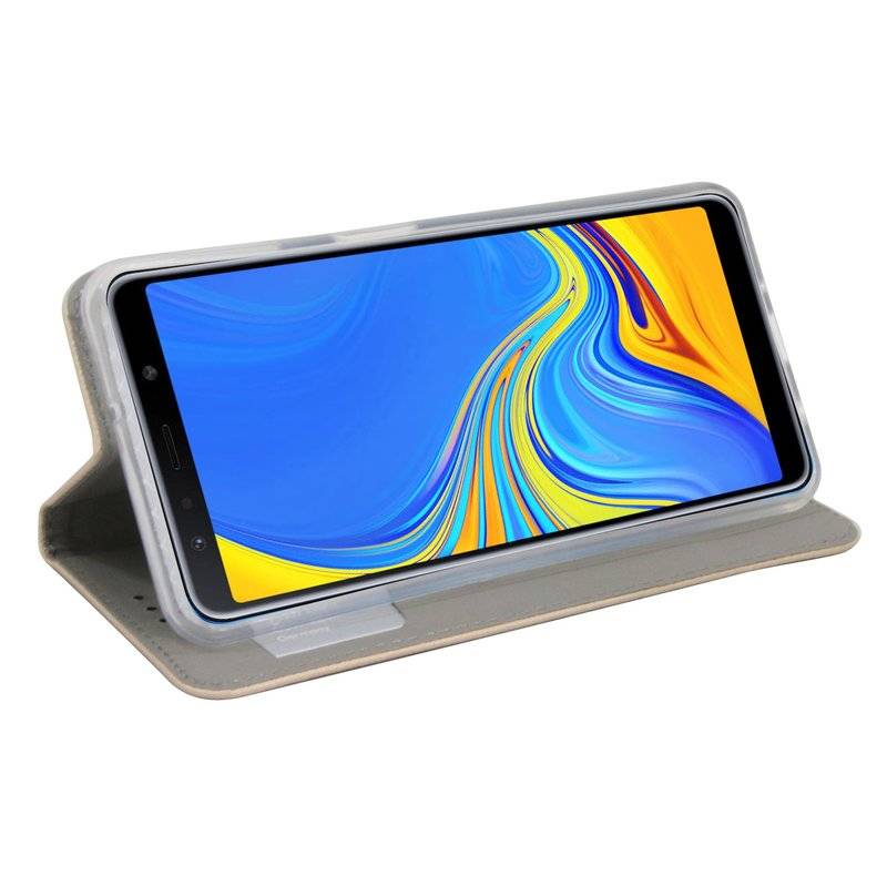 Samsung Galaxy A7 2018 Tasche Flip Case Handy Schutzhülle Gold