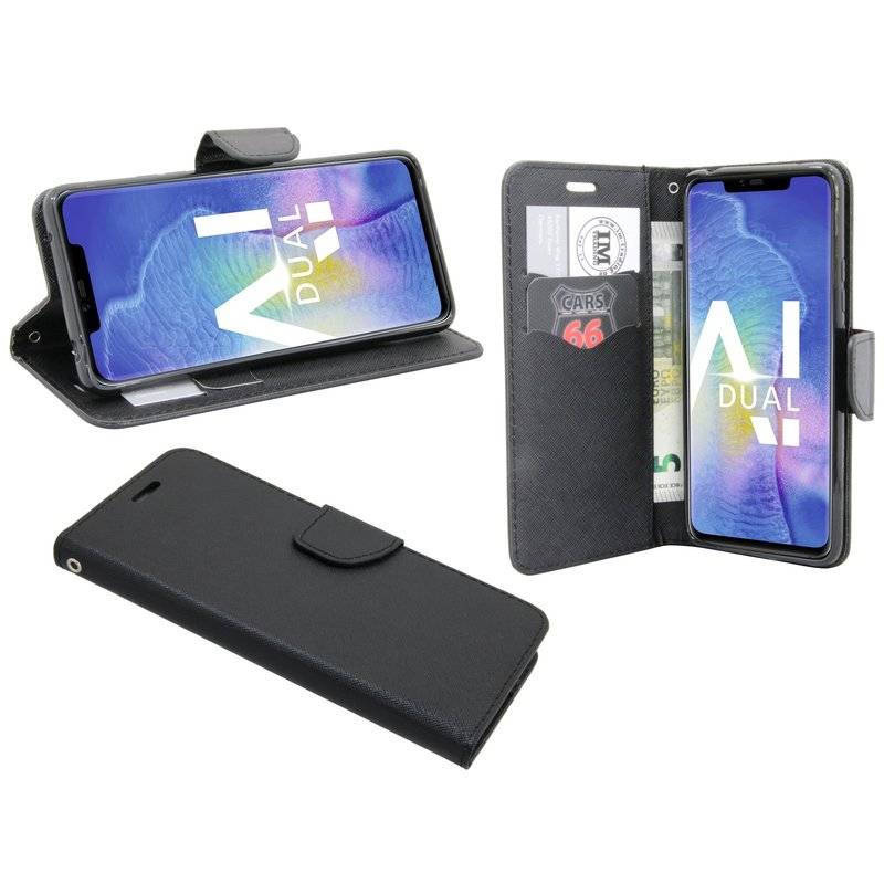 Huawei Mate 20 Pro Tasche Flip Case Schutzhülle Schwarz