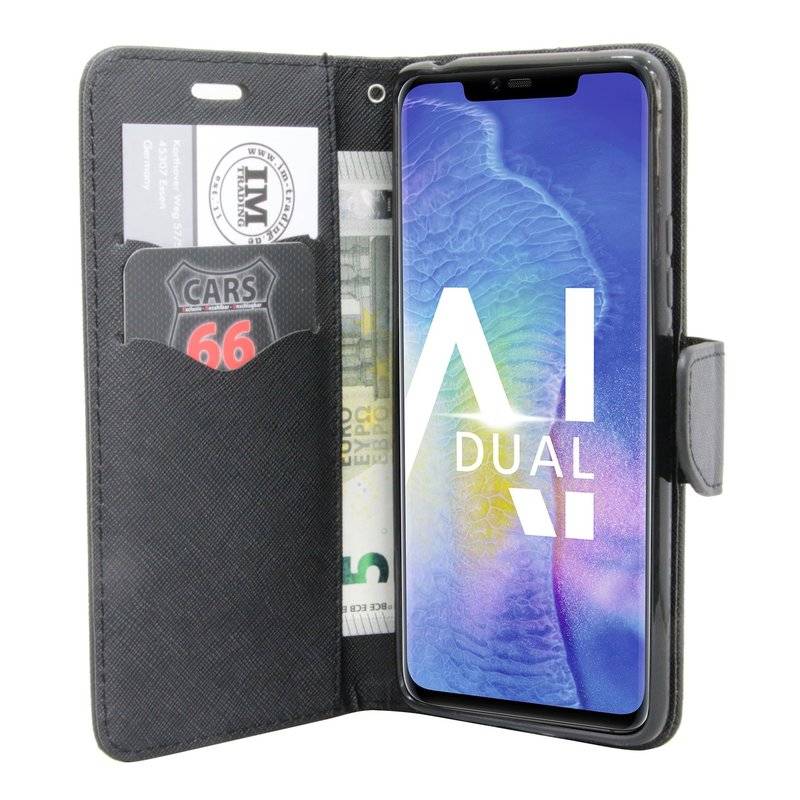Huawei Mate 20 Pro Tasche Flip Case Schutzhülle Schwarz