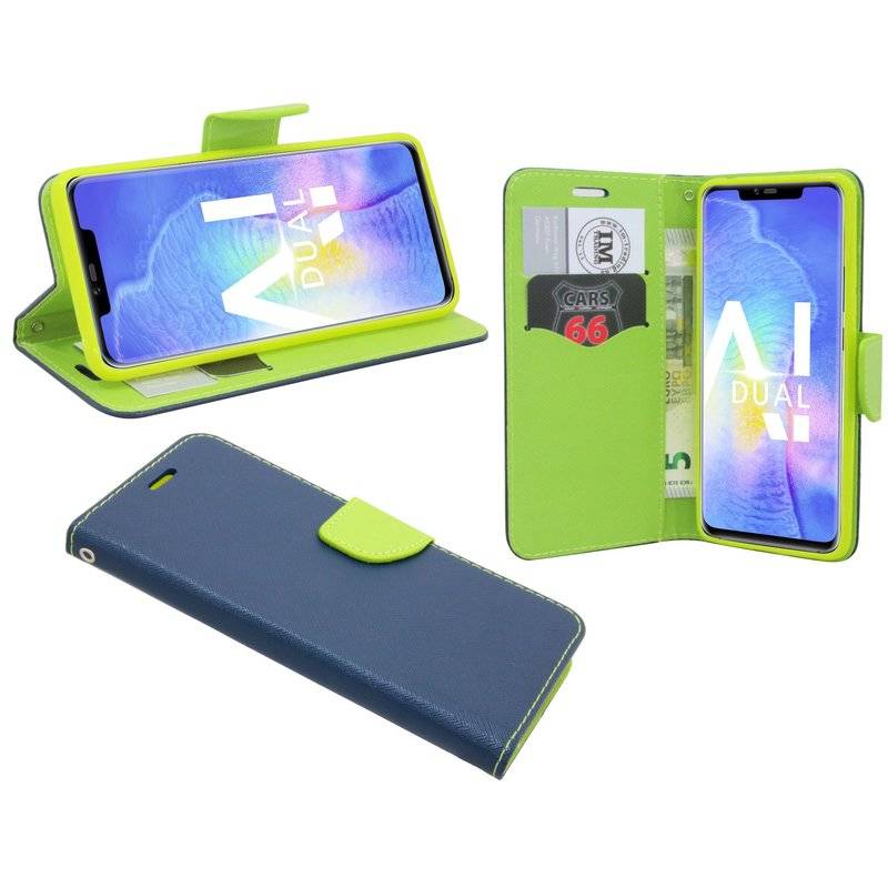 Huawei Mate 20 Pro Tasche Flip Case Schutzhülle Blau