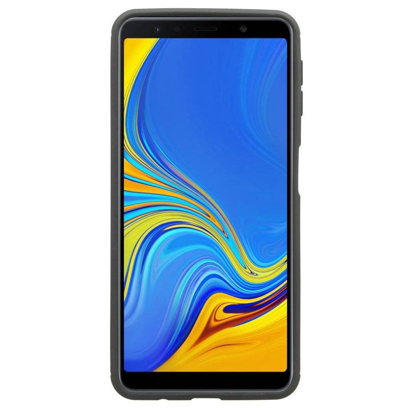Samsung Galaxy A7 2018 A750F Silikon Hülle Cover Case Bumper Schwarz
